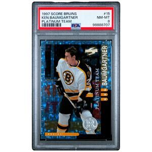 1997 Score Boston Bruins Platinum Team #15 Ken Baumgartner PSA 8 Nm-Mt - Pop 1